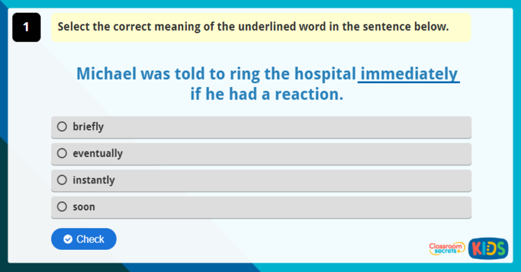 Year 4 Vocabulary Challenge