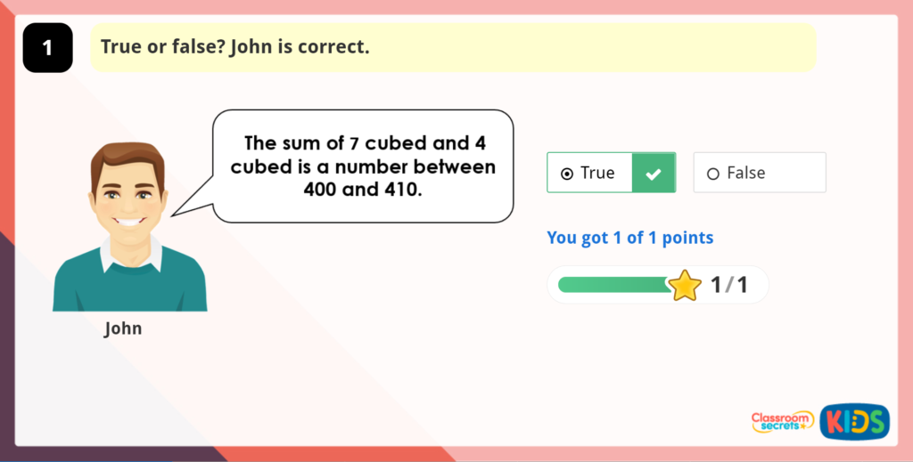 Year 5 Cube Numbers Game