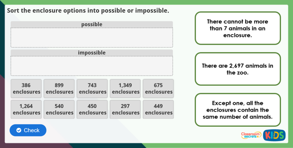 Year 5 Divide with Remainders Maths Challenge