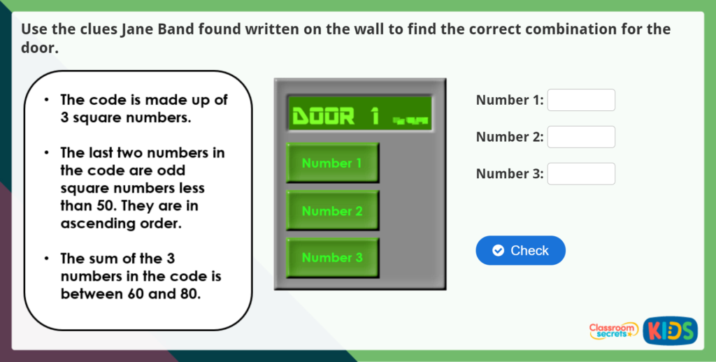 Year 5 Square Numbers Maths Challenge