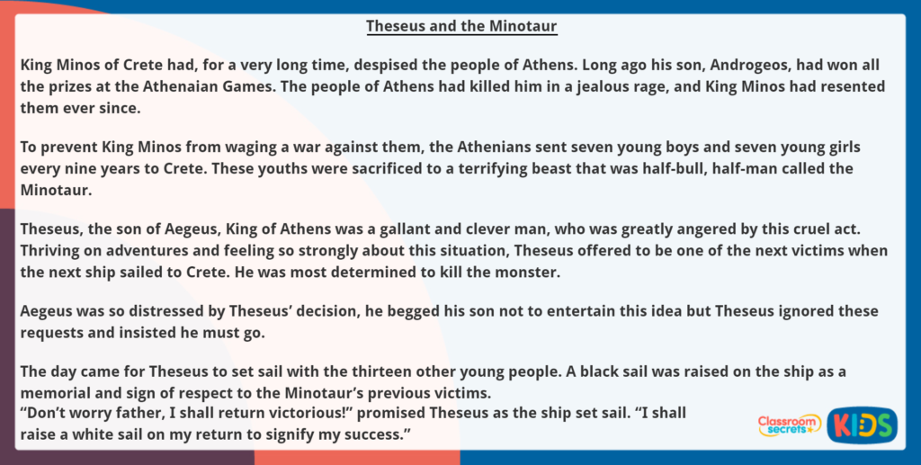 Year 5 Myths and Legends Reading Comprehension