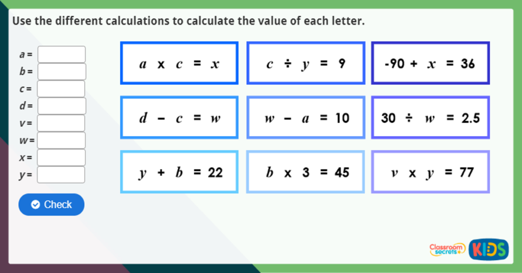 Year 6 Find Pairs of Numbers Maths Activity