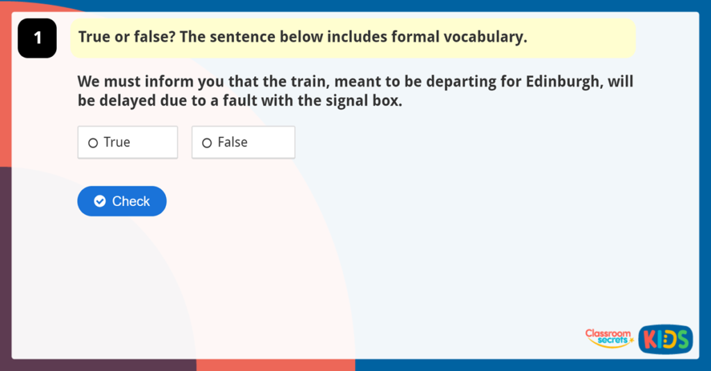Year 6 Formal and Informal Structures Game