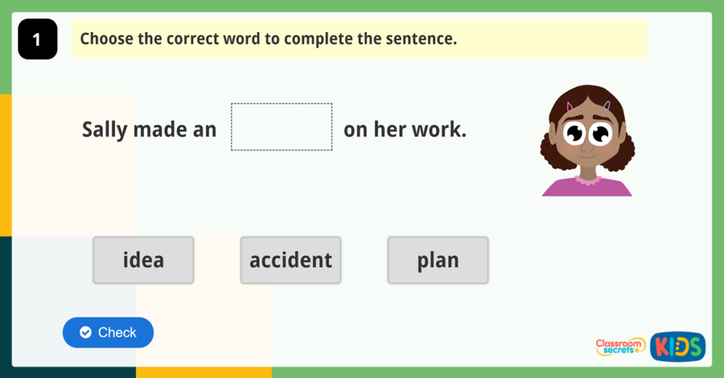 Year 2 Vocabulary Challenge 9