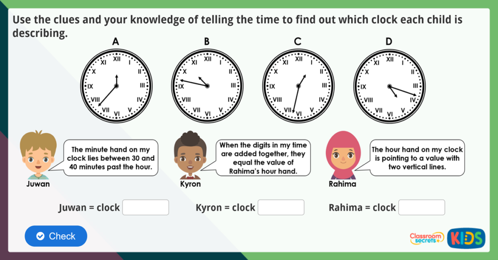 Year 3 Time Roman Numerals Activities