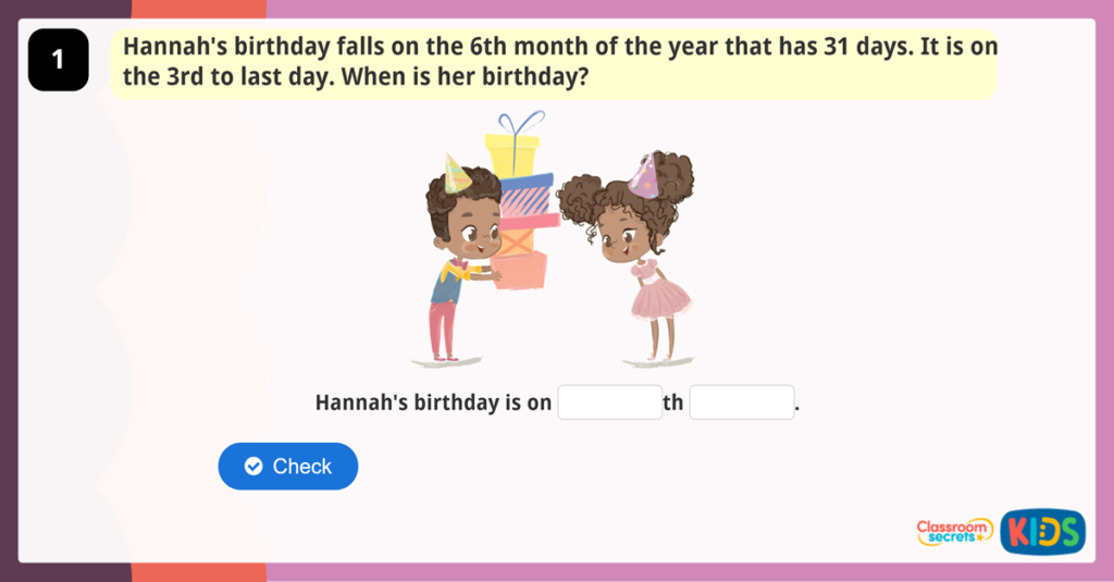 Year 3 Months and Years Game