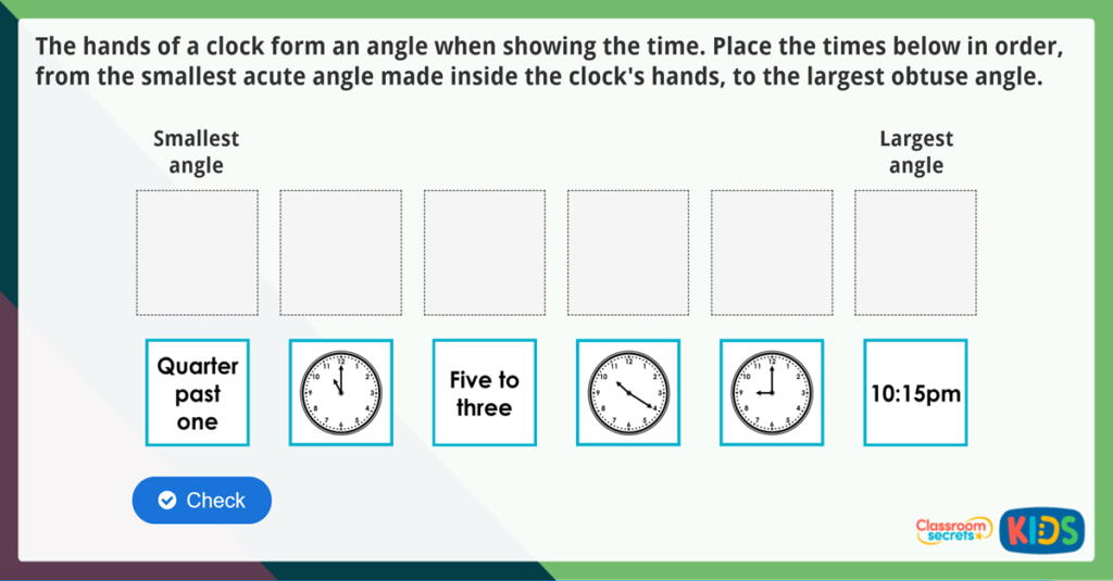 Year 4 Compare and Order Angles Maths Challenge