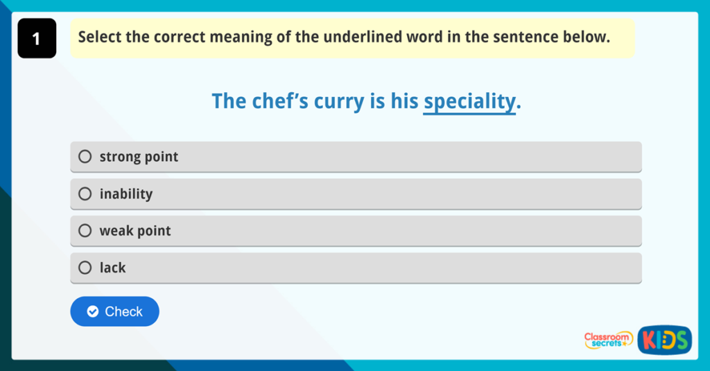 Year 4 Vocabulary Challenge 11