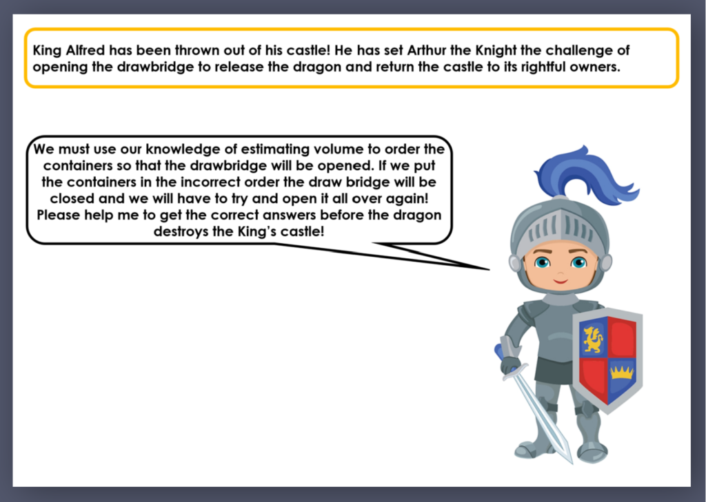 Year 5 Estimating Volume Adventure Game