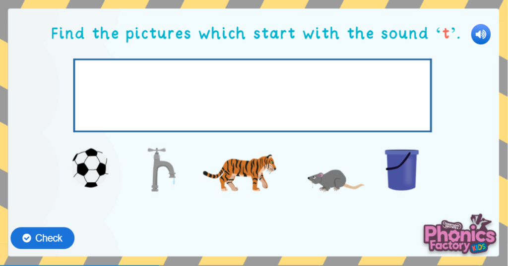 Phonics t sound game