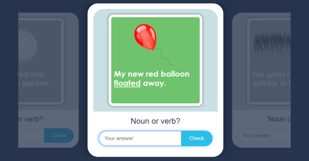 Year 1 Nouns and Verbs Flash Cards Game