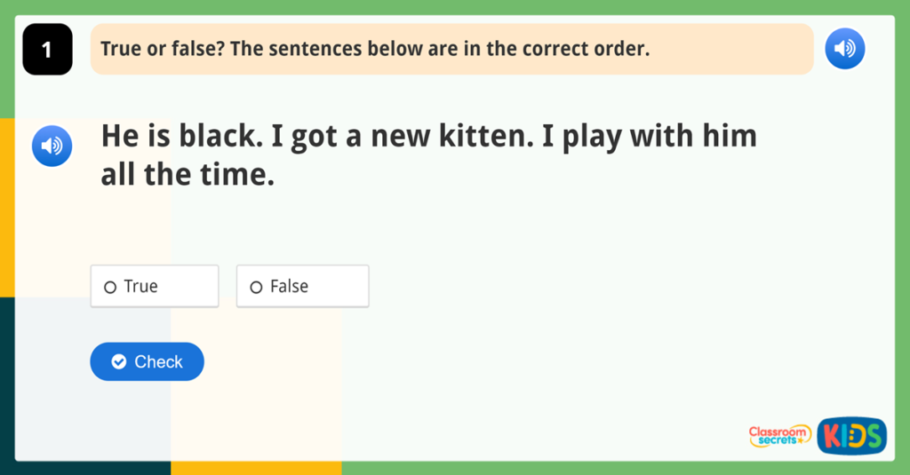 Year 1 Sequencing Sentences Activities