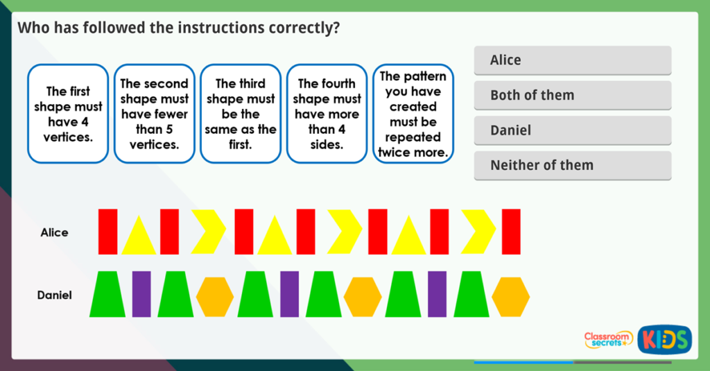 Year 2 Repeating Patterns Activities