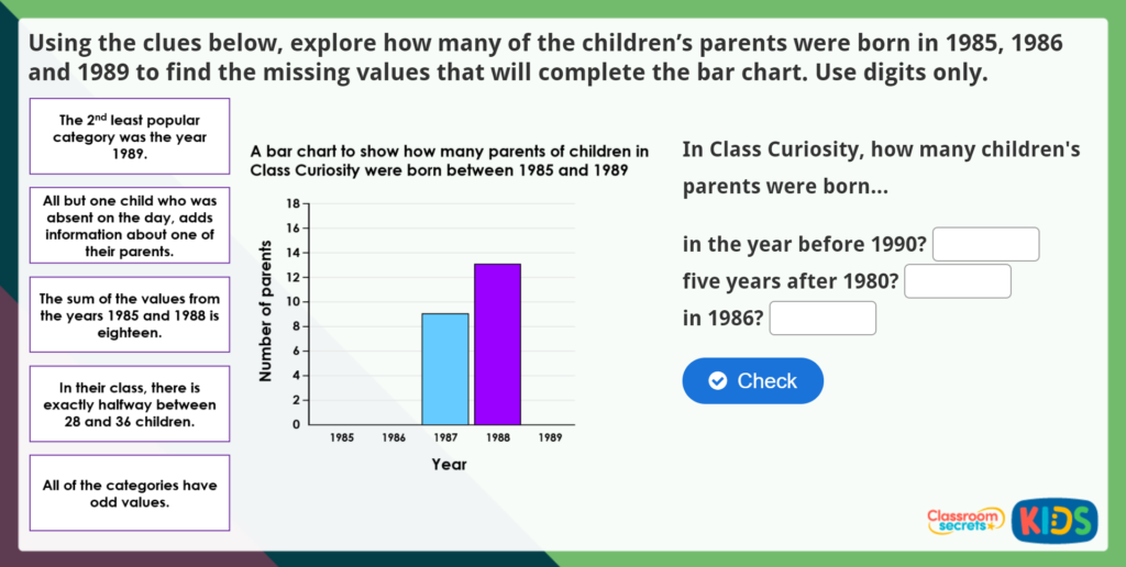 Year 3 Interpreting Data Maths Challenge