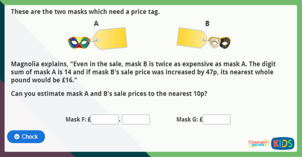 Estimate Money Maths Activity