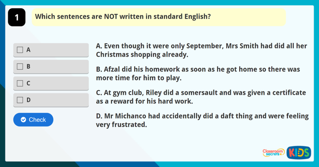 Year 4 Standard English Game