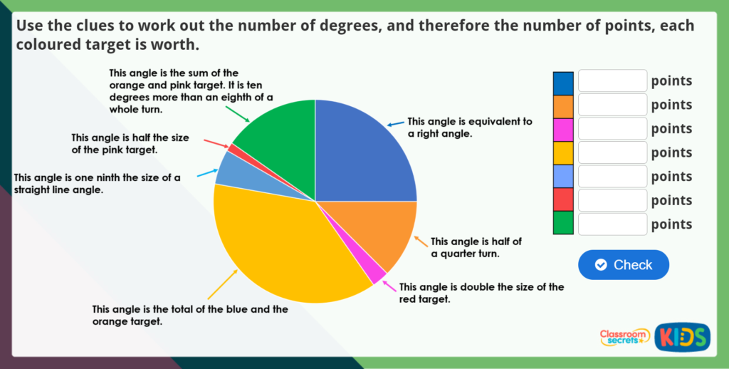 Year 5 Angles Around a Point Maths Challenge