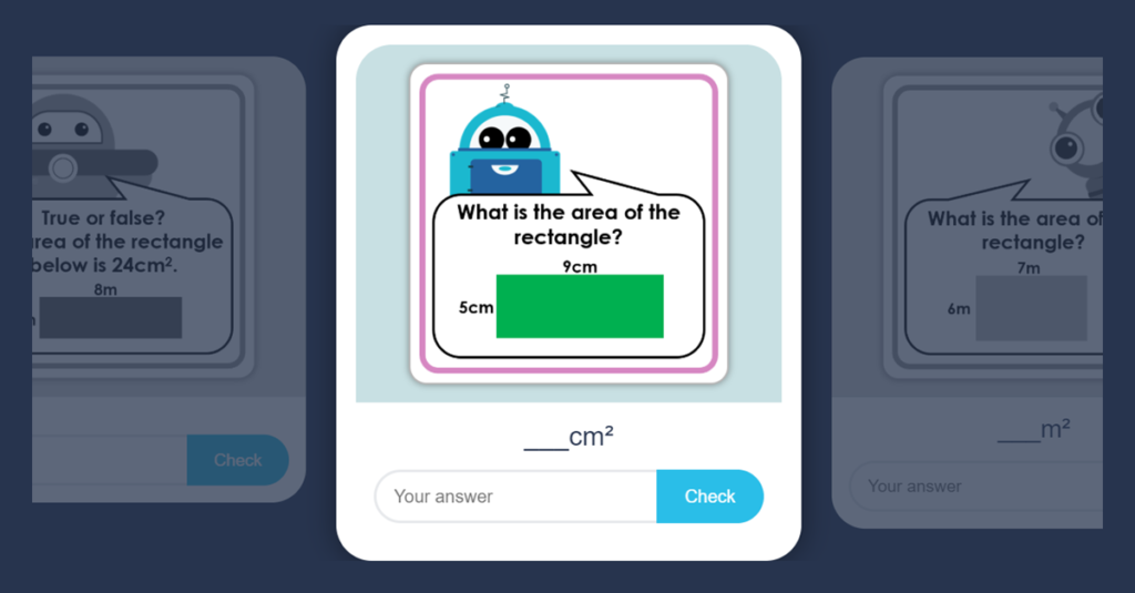 Year 5 Area of Rectangles Flash Card Game