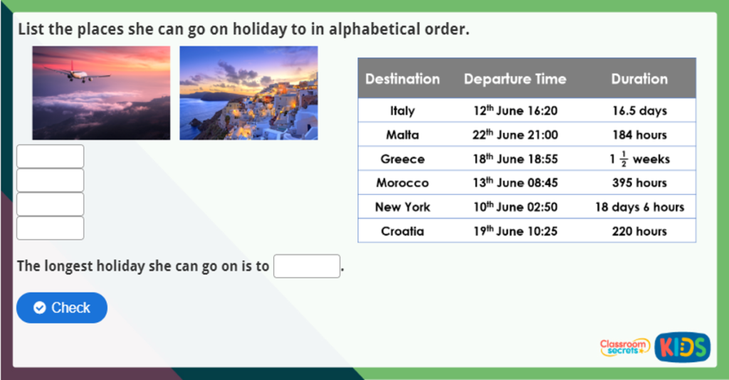 Year 5 Hours and Days Maths Activity