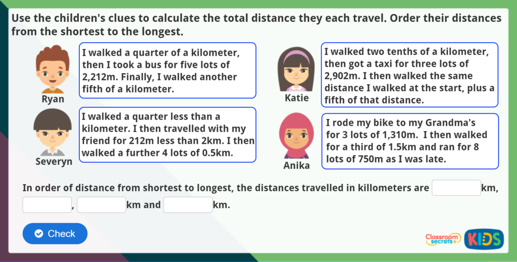 Year 5 Measure Problems - Length