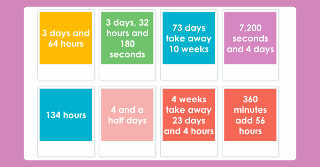 Year 5 Convert Units of Time Game