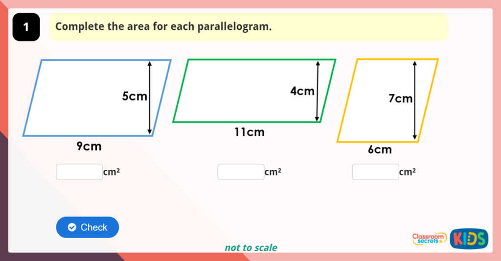 Year 6 Area of a Parallelogram Game