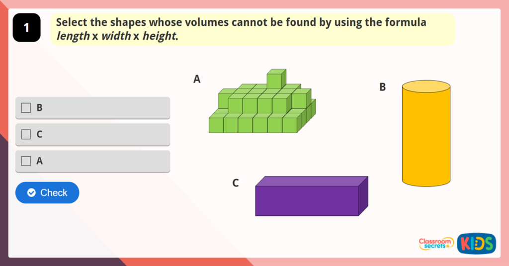 Year 6 Formulae for Volume Game