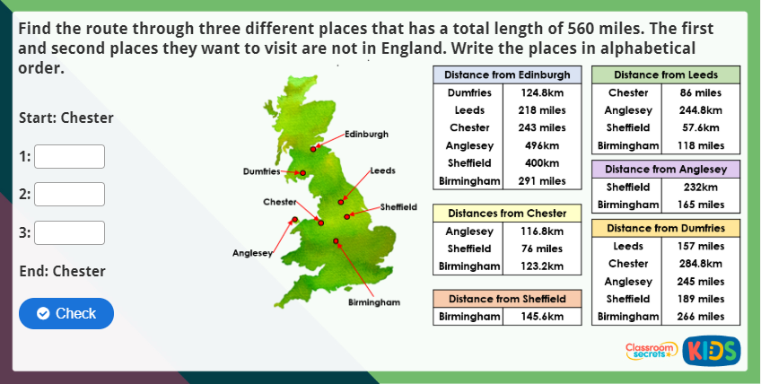 Miles and Kilometres Maths Activity