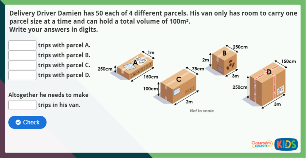 Year 6 Volume of Cuboids Maths Activity