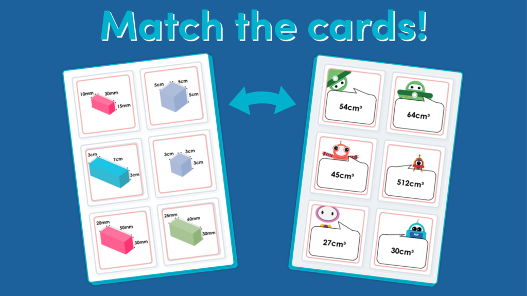 Year 6 Volume of a Cuboid Matching Game