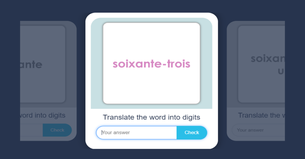 French Numbers 60-80 Flash Card Activity