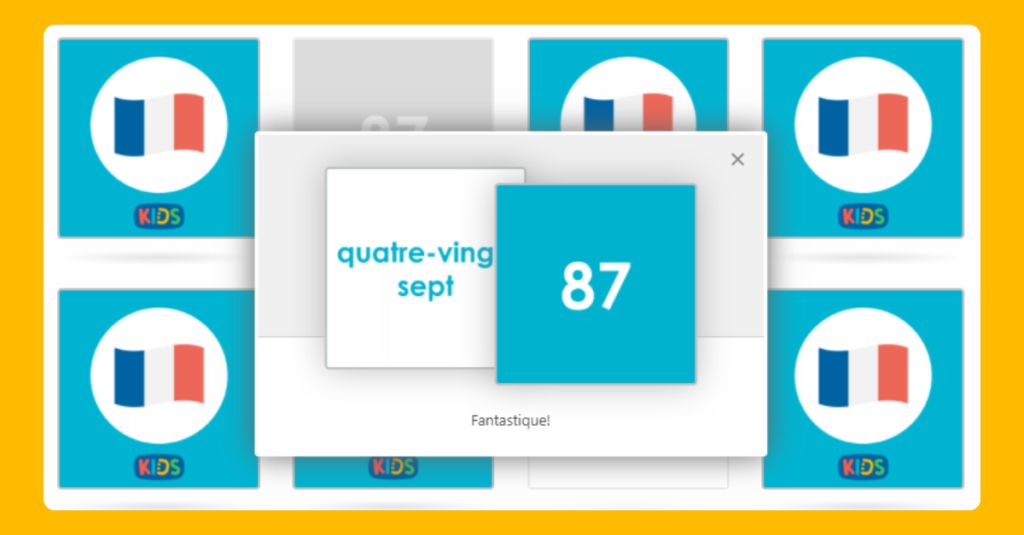 Matching French Numbers 80-100 Game