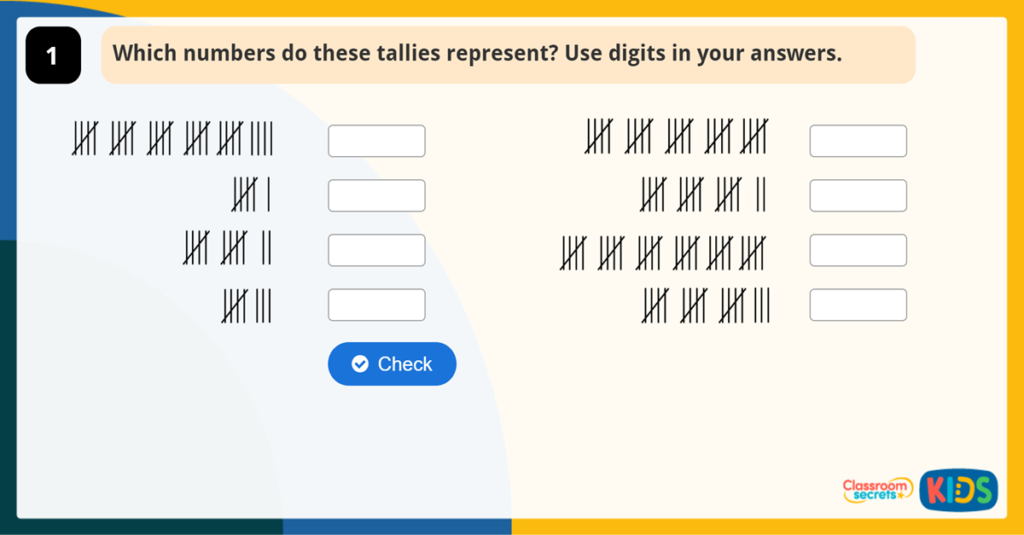 Year 2 Tally Charts Activity