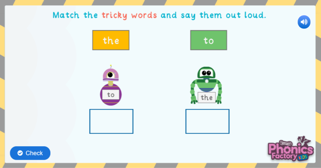 Phase 2 tricky word game