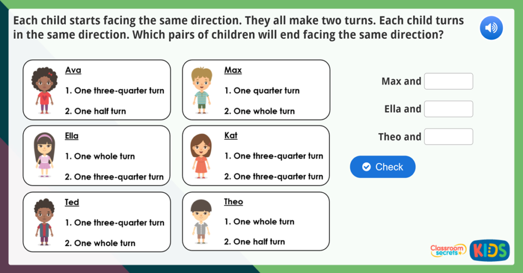 Year 1 Describe Turns