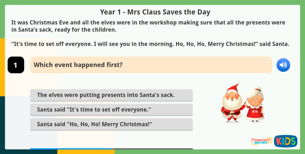 Year 1 Sequence Events Reading Challenge