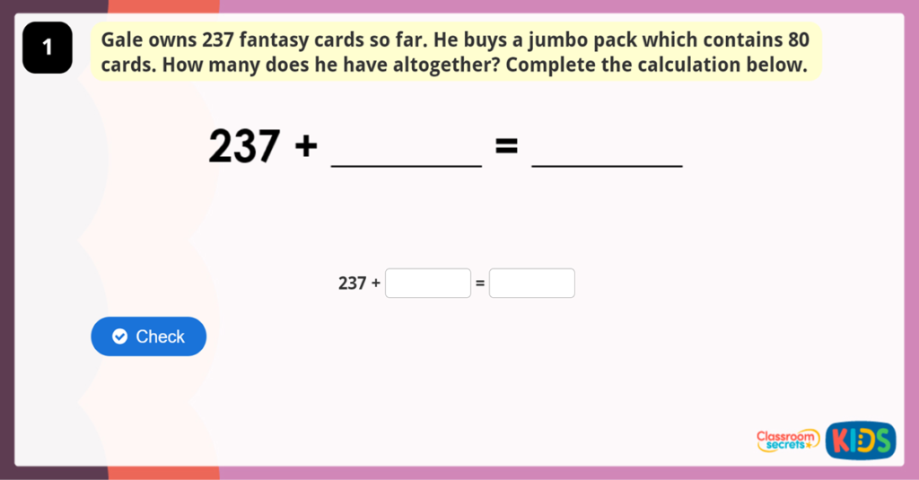 Year 3 Add 3-Digit Numbers and Tens Game