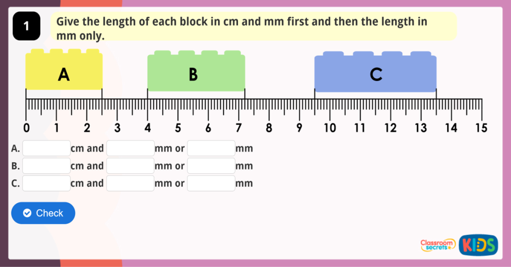 Year 3 Equivalent Lengths - mm and cm Game