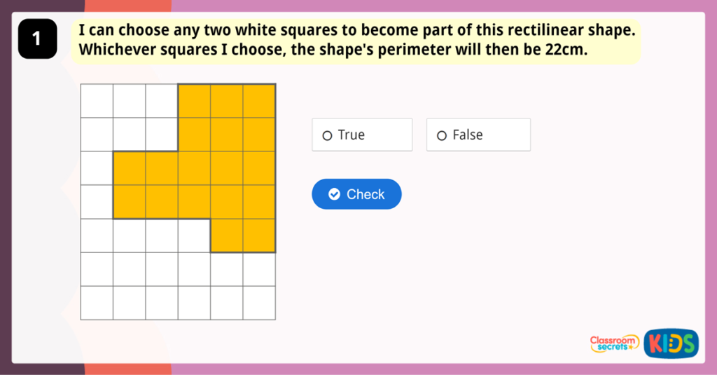 Year 4 Perimeter on a Grid Game