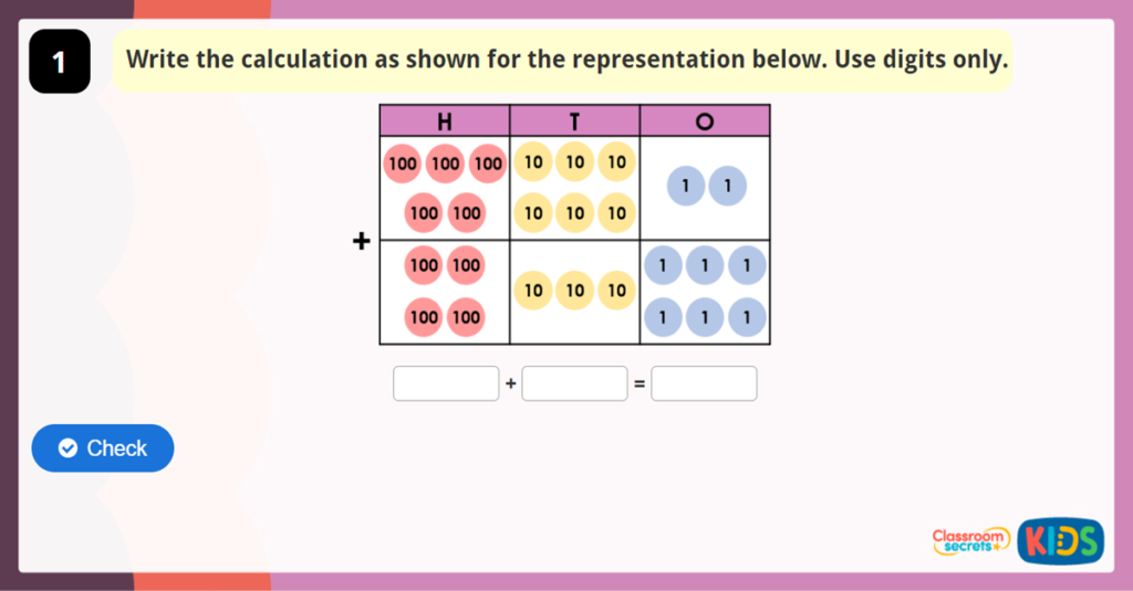 Year 4 Add Two 3-Digit Numbers 1 Game