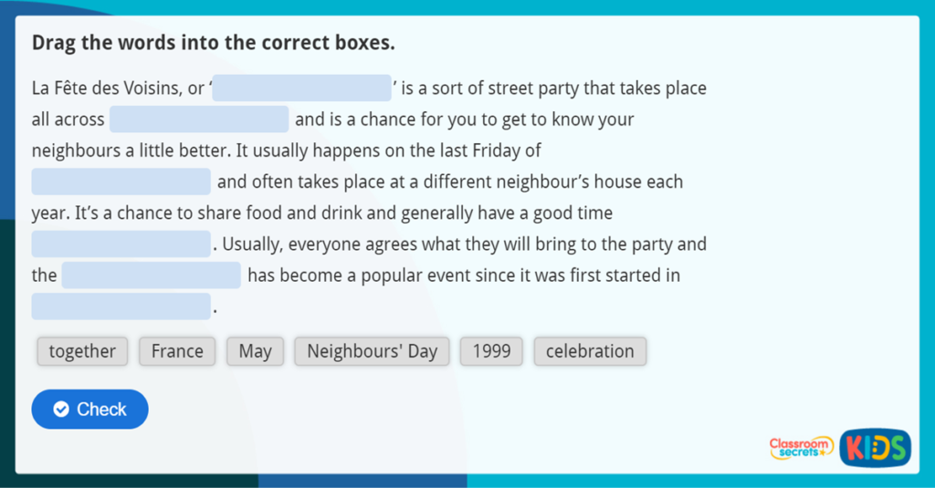 French Culture La Fête des Voisins Activity