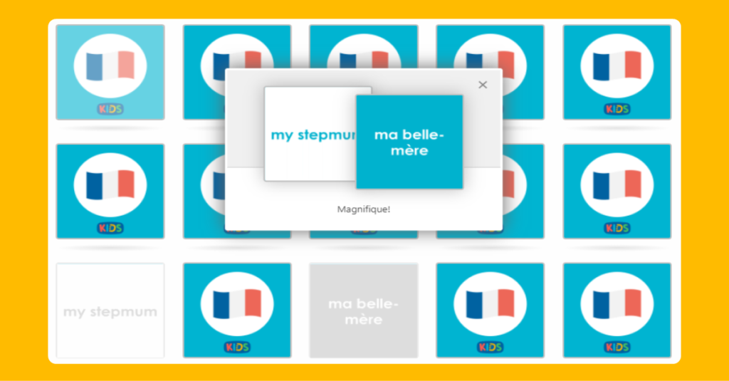 French My Family Matching Game