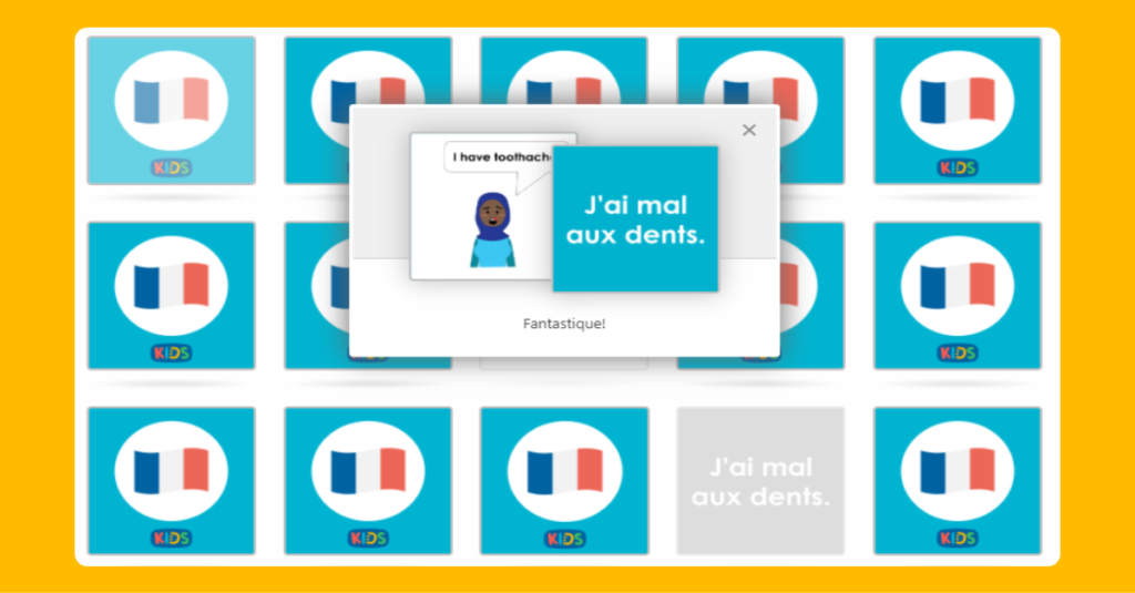 French Je Suis Malade Matching Game