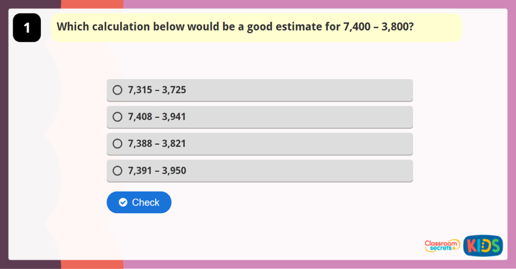 Year 4 Estimate Answers Game