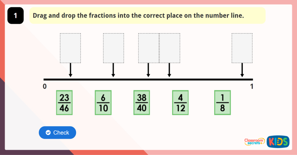 Year 6 Fractions on a Number Line Game