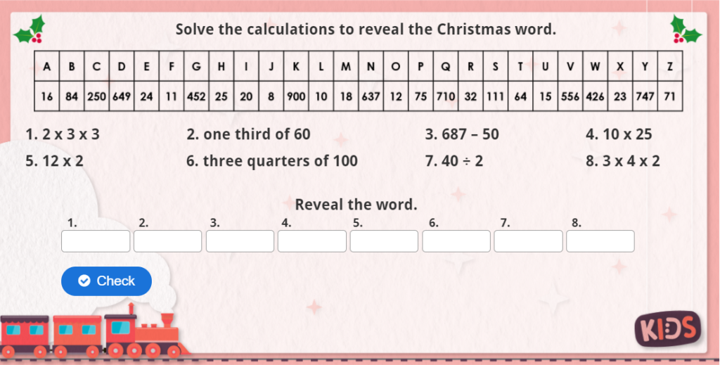 Year 3 Christmas Maths Puzzles