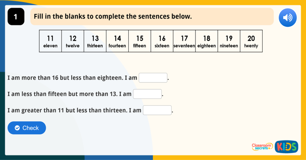 Year 1 Compare Numbers Game
