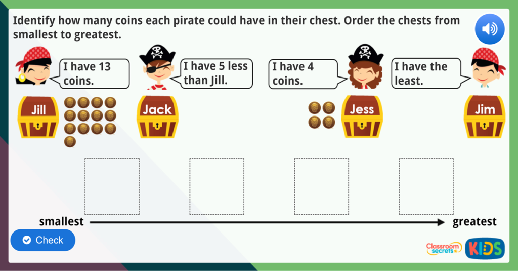 Year 1 Order Groups of Objects Maths Challenge