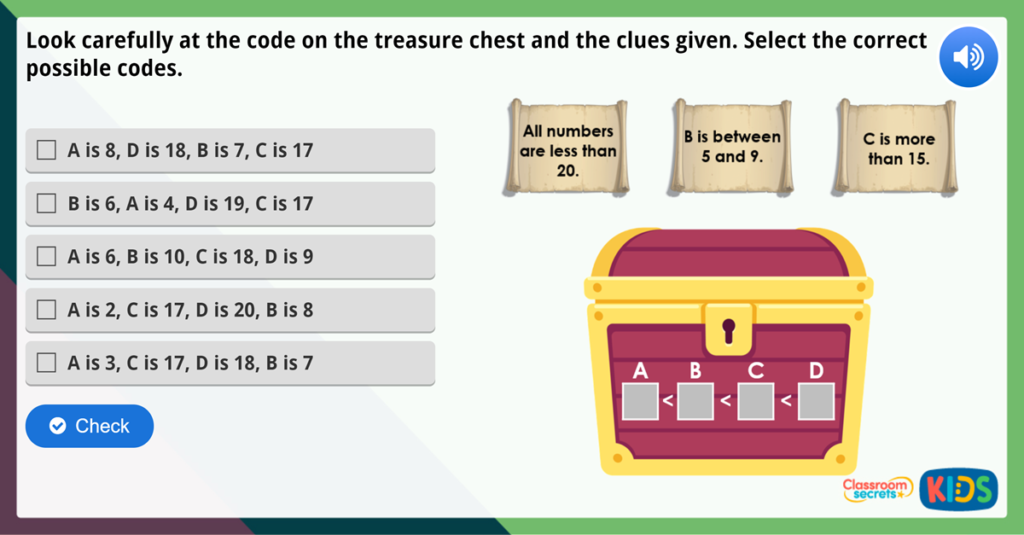 Year 1 Order Numbers Maths Challenge