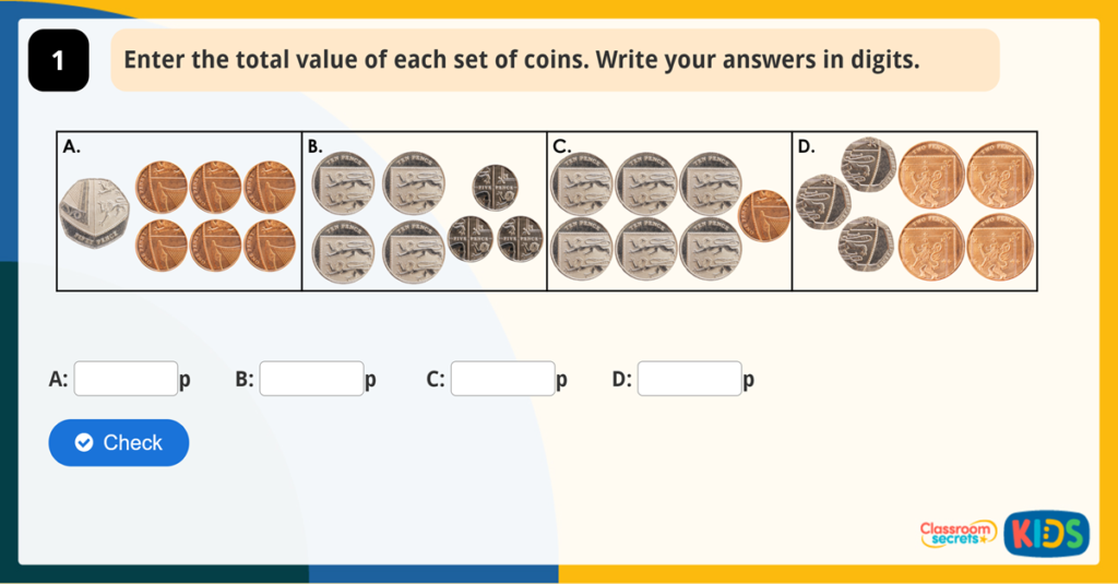 Year 2 Count Money (Pence)